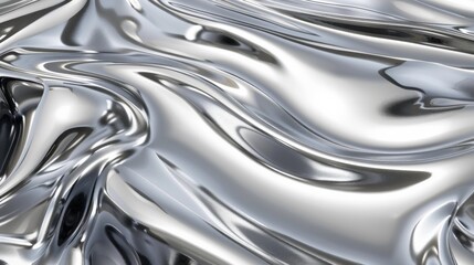 3d render of liquid silver metal abstract background,