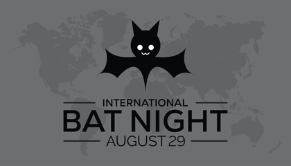 International Bat Night is observed every year on August.banner design template Vector illustration background design.