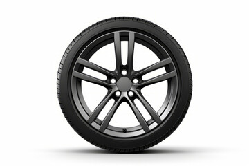 Obraz premium Tire on white background with shadow of the tire.