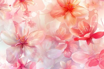 Obraz premium Pink Flower Petals on Red Branch