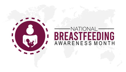 National Breastfeeding Month is observed every year on August.banner design template Vector illustration background design.