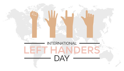 International Left Handers Day is observed every year on August.banner design template Vector illustration background design.