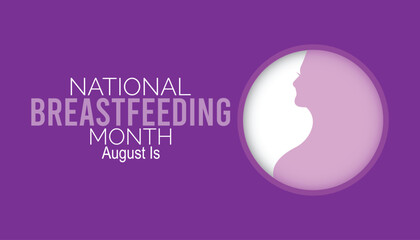 National Breastfeeding Month is observed every year on August.banner design template Vector illustration background design.