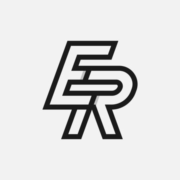 Letter ER or RE Logo, Monogram Logo letter E with R combination, design logo template element, vector illustration