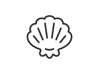 貝殻のアイコン（線画）のイラスト
