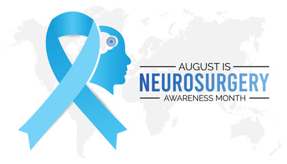 Neurosurgery awareness month is observed every year on August.banner design template Vector illustration background design.