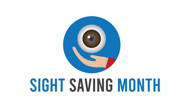 Sight Saving month is observed every year on August.banner design template Vector illustration background design.