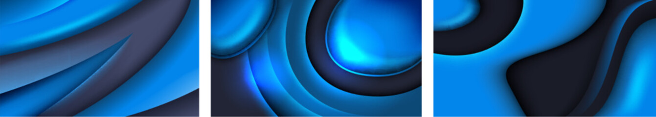 modern blue overlap layer design dark background