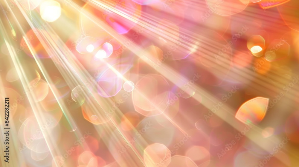 Poster abstract background with blurred light rays and glow in the style of iridescent opalescence,