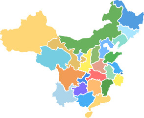 China travel color map vector