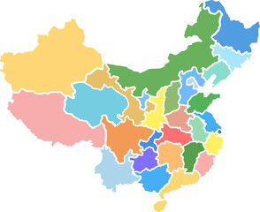 China travel color map vector