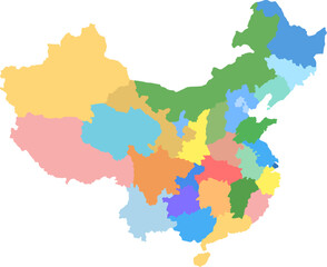 China travel color map vector