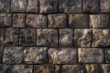 Naklejka premium Close-Up of 18th Century Castle Stone Wall