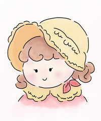 cute litter girl kid baby cartoon