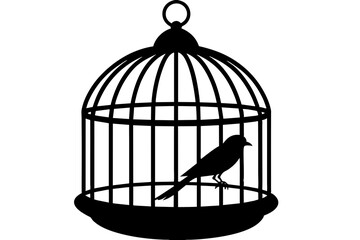bird cage vector silhouette illustration