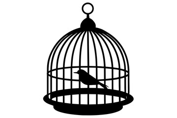 bird cage vector silhouette illustration