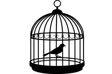 bird cage vector silhouette illustration