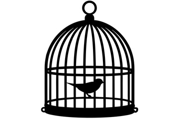 bird cage vector silhouette illustration