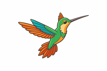 hummingbird flying vector illustration svg