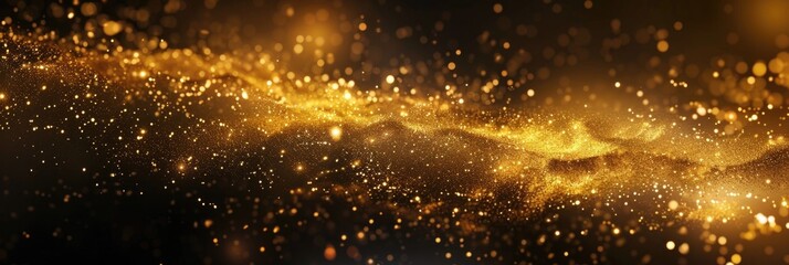 Golden Magic Explosion: Abstract Holiday Background with Gold Dust and Galaxy Art
