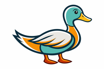 Obraz premium duck different style vector illustration line art