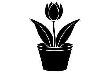 Obraz premium tulip tup vector silhouette illustration