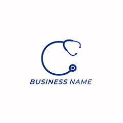 logo design combine stethoscope and letter C
