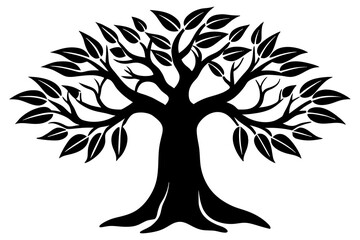 Obraz premium mango tree vector silhouette illustration