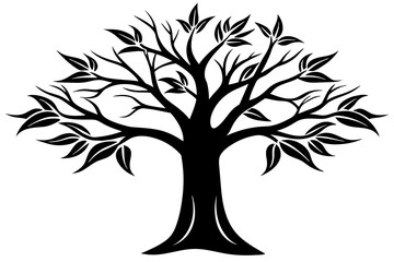 mango tree vector silhouette illustration