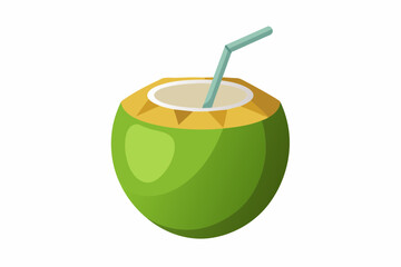 coconut juice vector artwork illustration