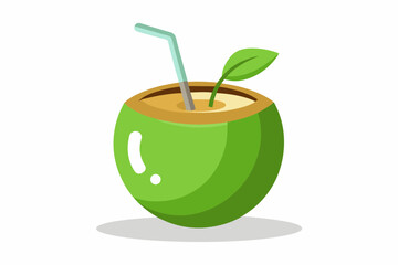 coconut juice vector artwork illustration