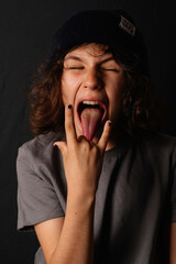 portrait of a rock musician boy