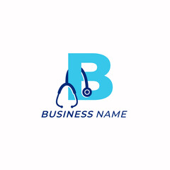 logo design combine letter B and stethoscope