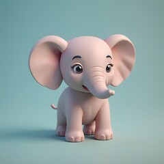 a close up of a small elephant sitting on a pink surface