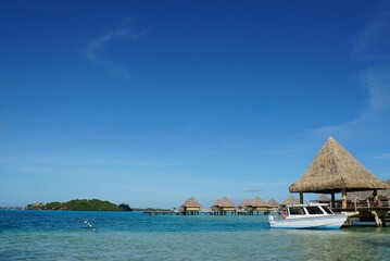 Beach resort landscape of Bora Bora Island