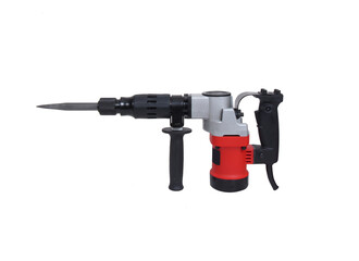 construction power tool rotary hammer drill isolated on white background
