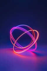 Neon Object on Blue Surface