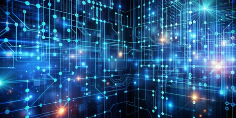 Obraz premium Cyberspace: abstract background with digital codes and schemes