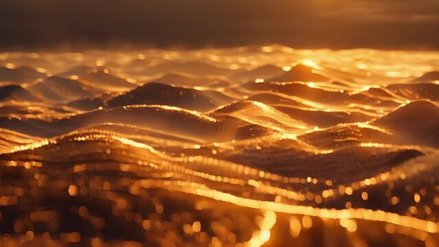 An otherworldly desert landscape with shifting sand dunes of code representing the constantly changing nature of zettabytes.