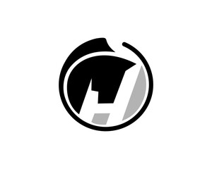 abstract circle head horse logo design template illustration inspiration