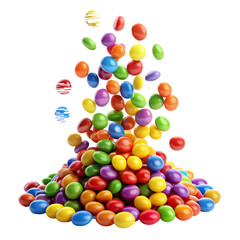 Fototapeta premium colorful rainbow candy falling isolated transparent background