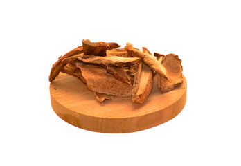 dried mushrooms isolated on white background