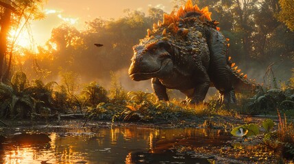 Dinosaurs in the ancient forest