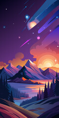 Landscape vector illustration