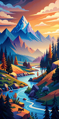 Landscape vector illustration