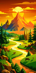 Landscape vector illustration