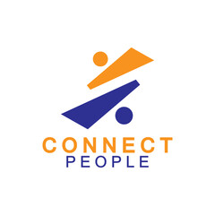 People Connect logo design template. connection logo for business