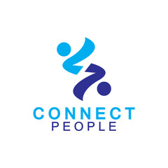 People Connect logo design template. connection logo for business