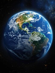 Earth from Space with Stars