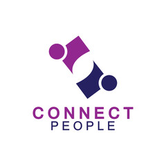 People Connect logo design template. connection logo for business